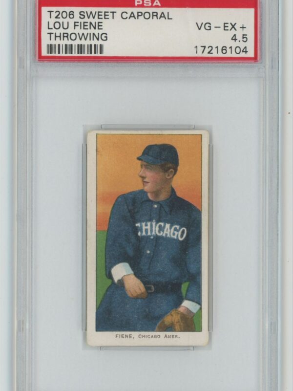 1909 SWEET CAPORAL WHITE BORDER LOU FIENE PSA 4.5 CHICAGO POP 3 ONLY 8 HIGHER