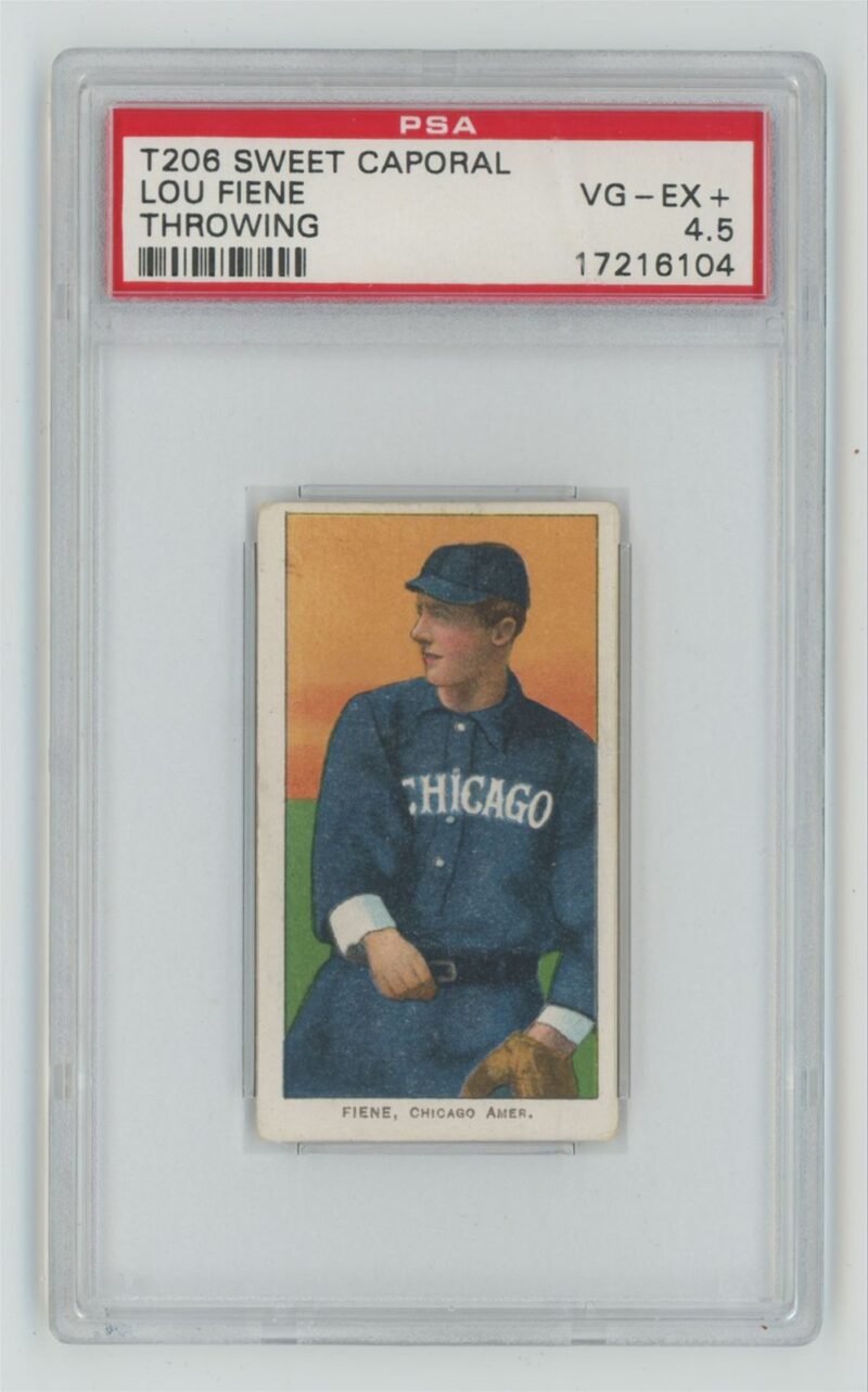 1909 SWEET CAPORAL WHITE BORDER LOU FIENE PSA 4.5 CHICAGO POP 3 ONLY 8 HIGHER