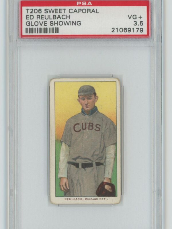 1909 WHITE BORDER ED REULBACH PSA 3.5 CHICAGO POP 4, ONLY 13 HIGHER