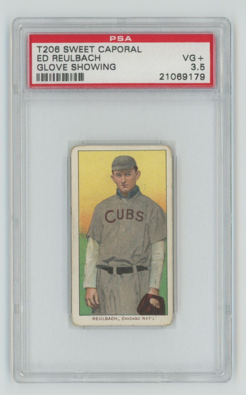 1909 WHITE BORDER ED REULBACH PSA 3.5 CHICAGO POP 4, ONLY 13 HIGHER