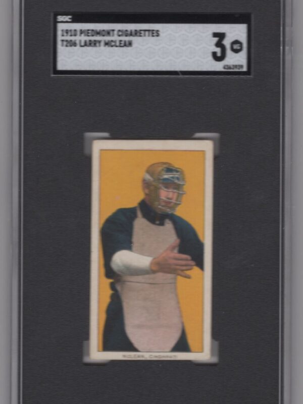 1910 PIEDMONT T206 LARRY MCLEAN POP 47 SGC 3 CINCINNATI
