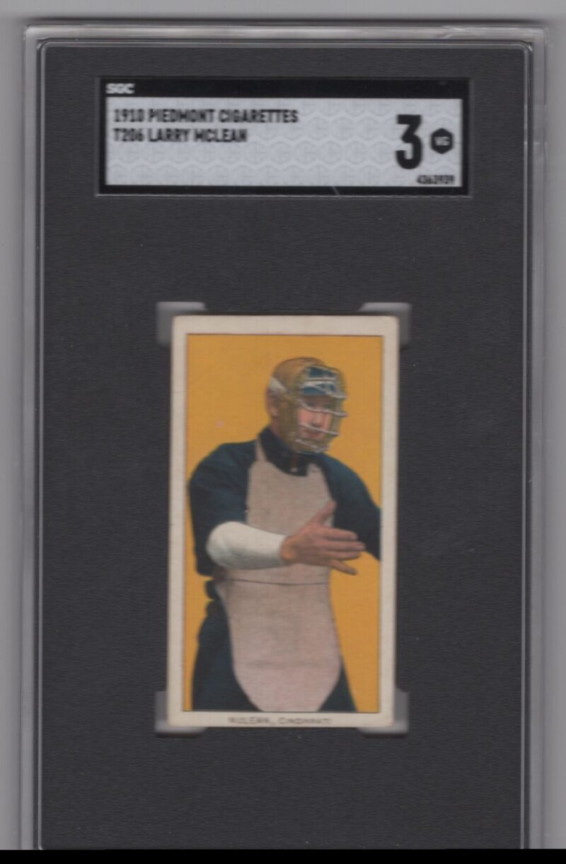 1910 PIEDMONT T206 LARRY MCLEAN POP 47 SGC 3 CINCINNATI