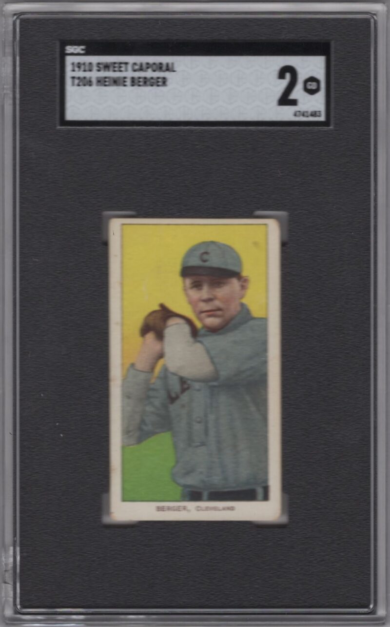1910 SWEET CAPORAL WHITE BORDER HEINIE BERGER SGC 2 CLEVELAND
