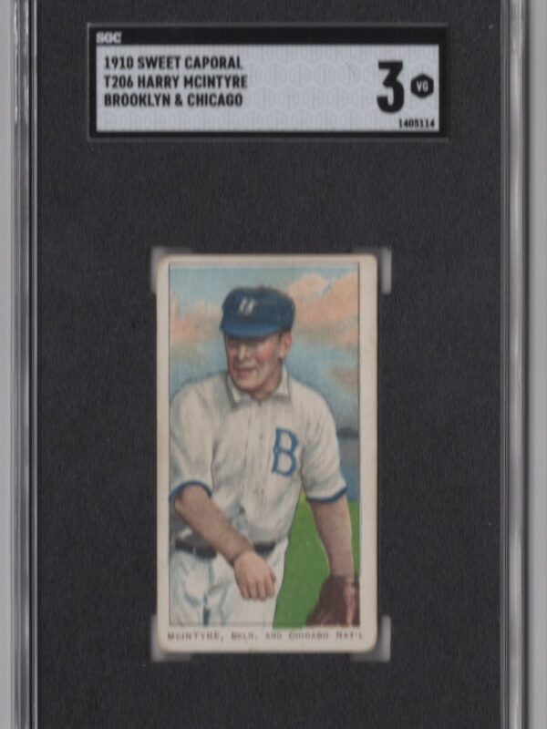 1910 WHITE BORDER HARRY MCINTYRE SGC 3 BROOKLYN & CHICAGO BROOKLYN & CHICAGO