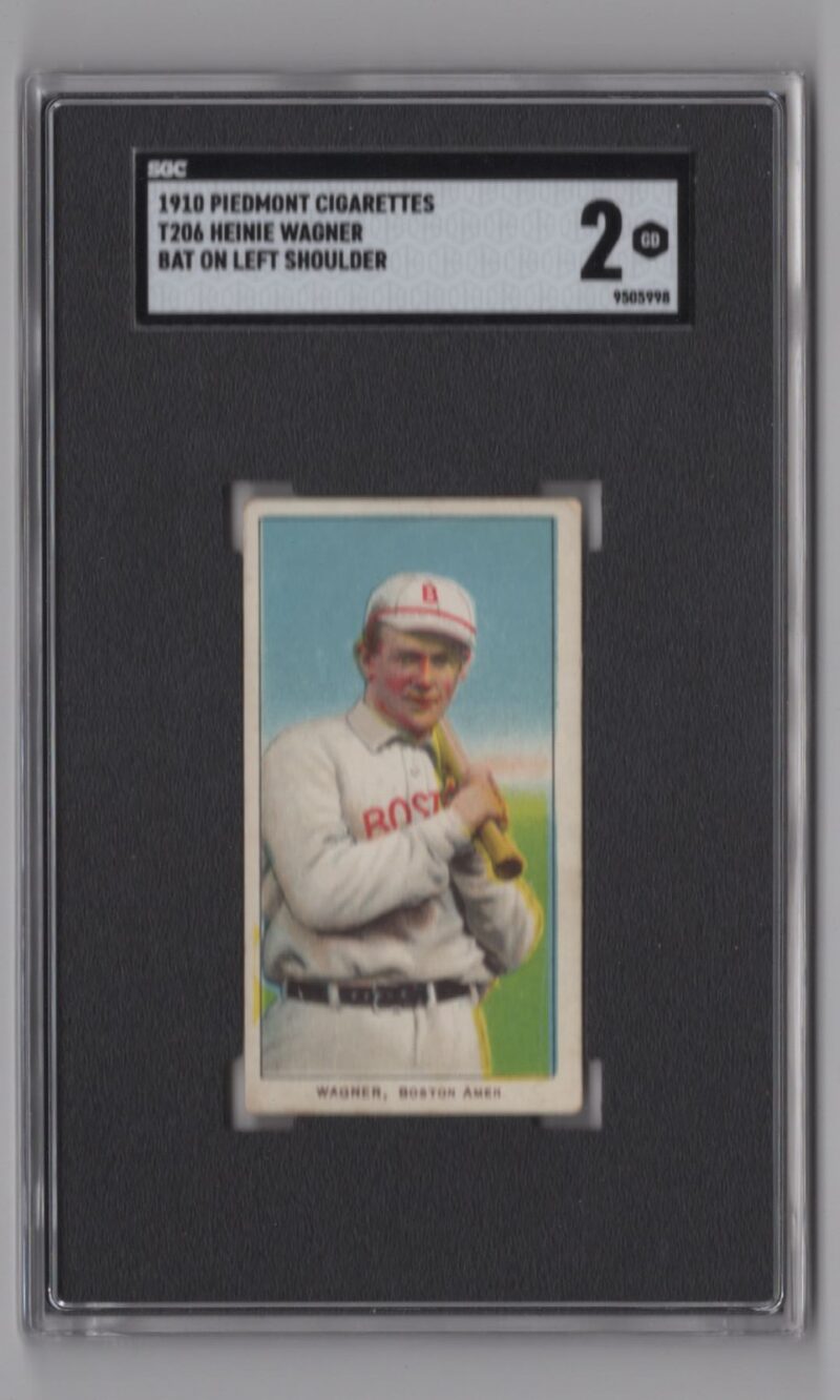 1910 WHITE BORDER HEINIE WAGNER 9505998 SGC 2 BOSTON AMERICANS BAT ON LEFT