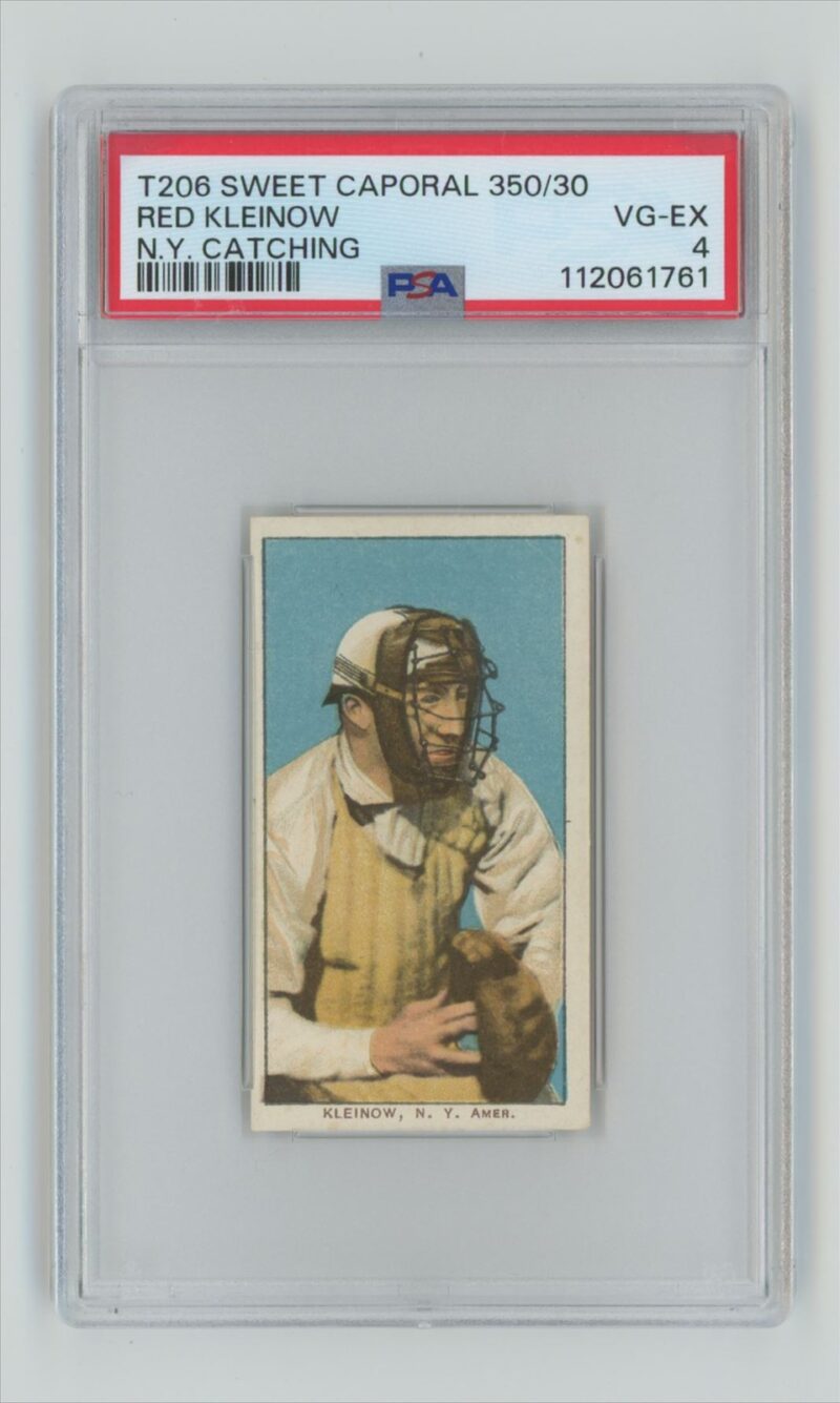 1911 SWEET CAPORAL WHITE BORDER RED KLEINOW PSA 4 NEW YORK NEW YORK, CATCHING