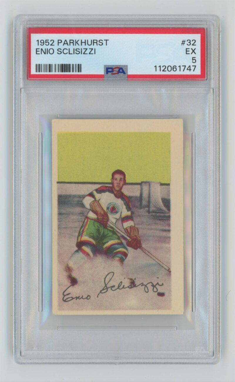 1952 53 PARKHURST VINTAGE HOCKEY ENIO SCLISIZZI PSA 5 CHICAGO BLACKHAWKS 32 286685205325