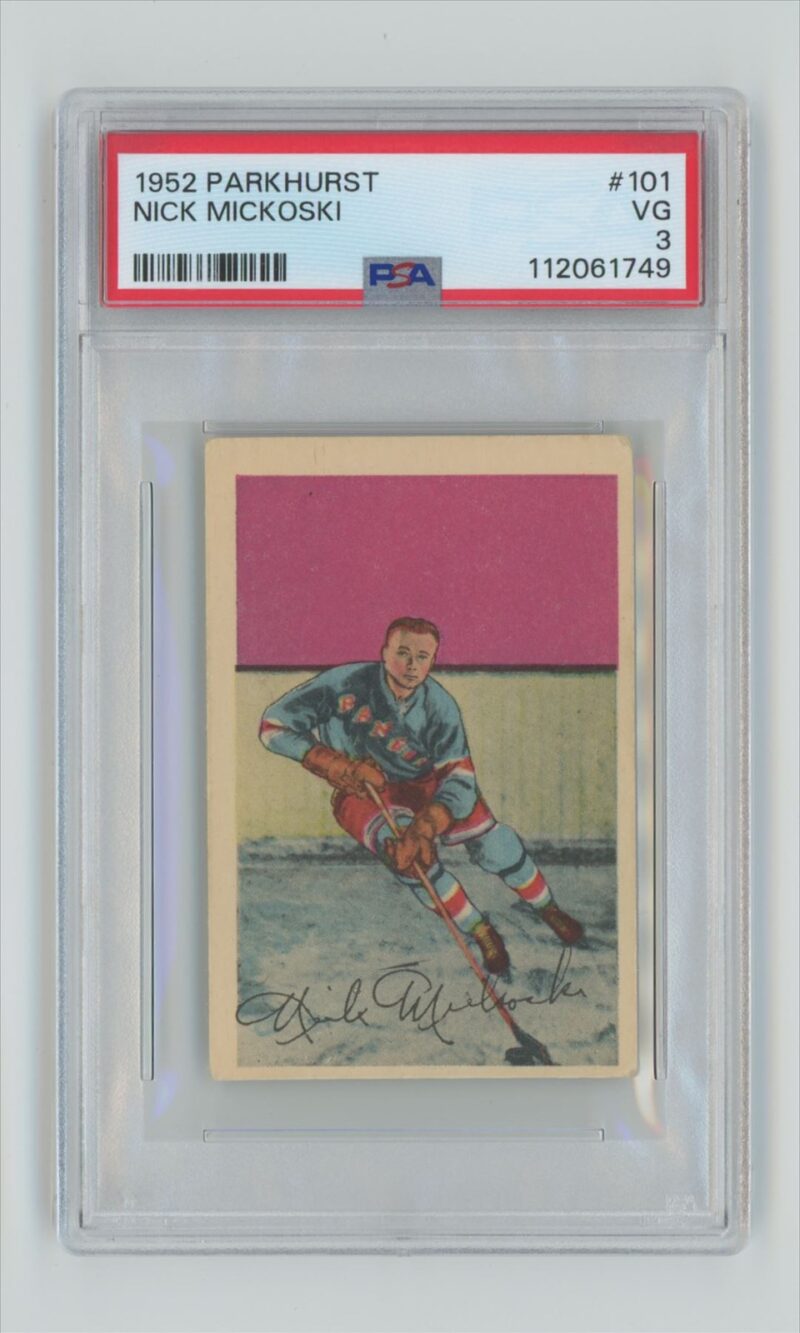 1952 53 PARKHURST VINTAGE HOCKEY NICK MICKOSKI PSA 3 NEW YORK RANGERS 101 286685205315