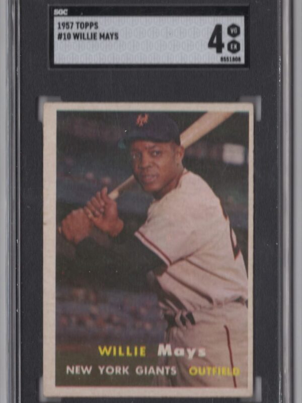 1957 TOPPS 3-15 WILLIE MAYS SGC 4 NEW YORK GIANTS #10