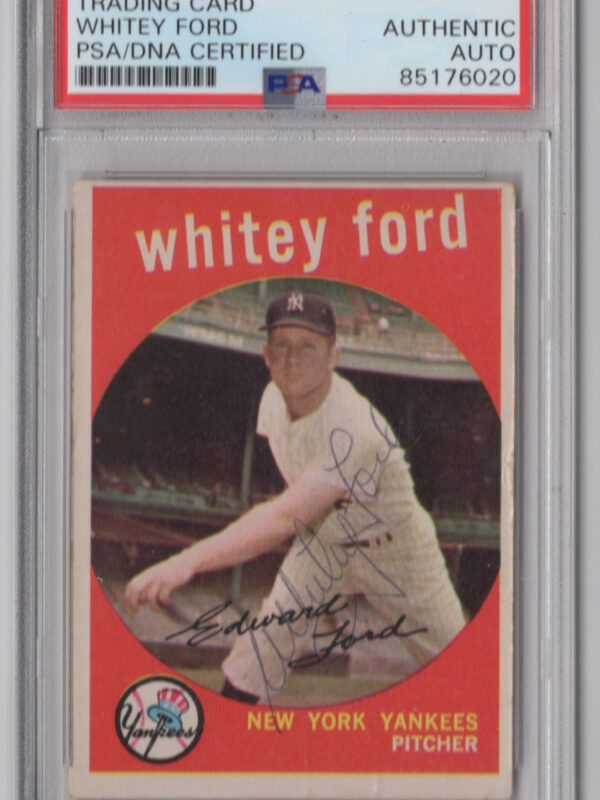 1959 TOPPS 3-15 WHITEY FORD AUTO PSA NEW YORK YANKEES #430 AUTO