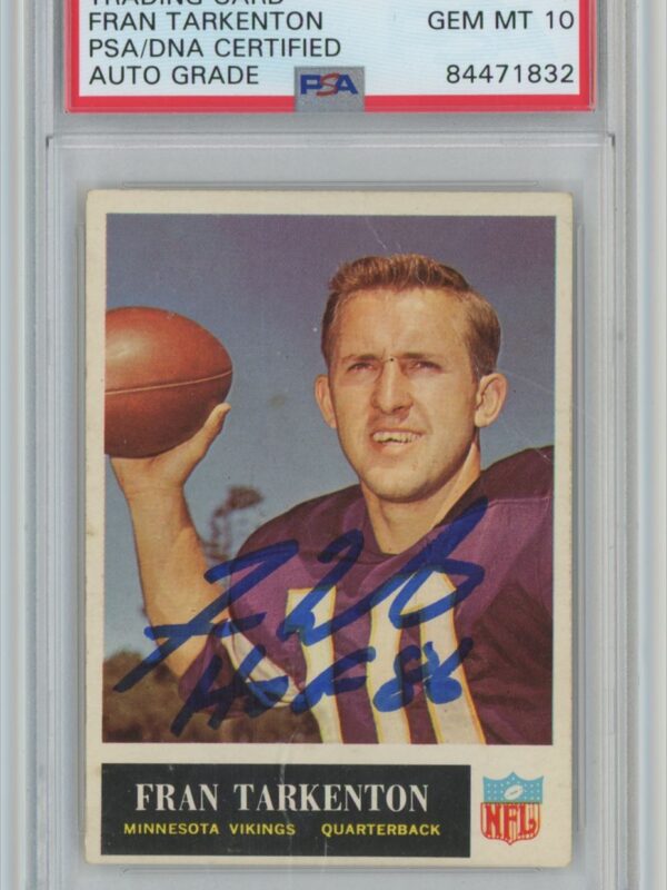 1965 NFL FRAN TARKENTON AUTO AUTHENTIC AUTOGRAPH PSA 10 MINNESOTA VIKINGS #110