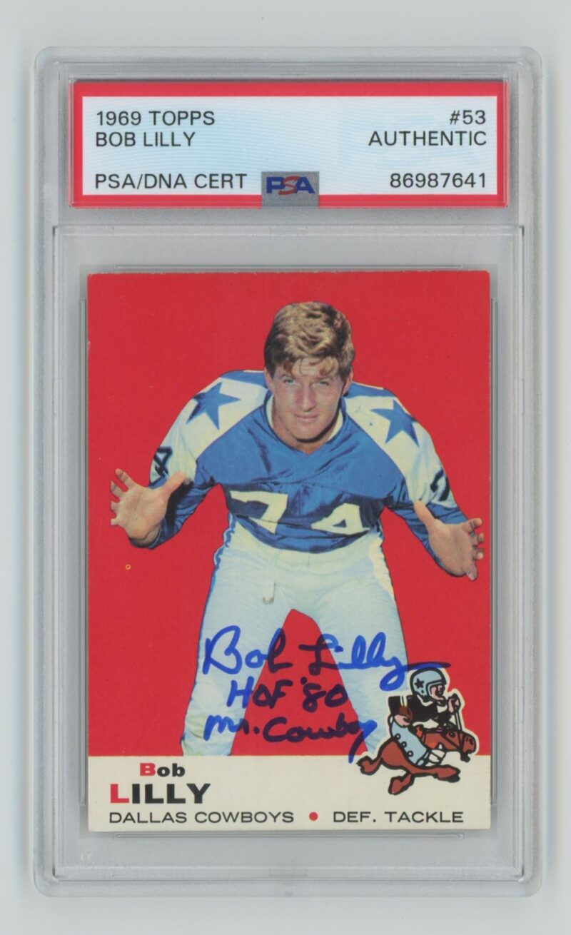 1969 TOPPS BOB LILLY ROOKIE AUTO AUTHENTIC AUTOGRAPH PSA DALLAS COWBOYS #53