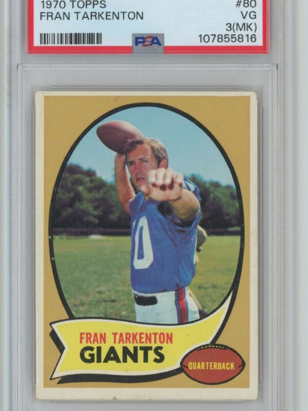1970 TOPPS FRAN TARKENTON PSA 3 NEW YORK GIANTS #80