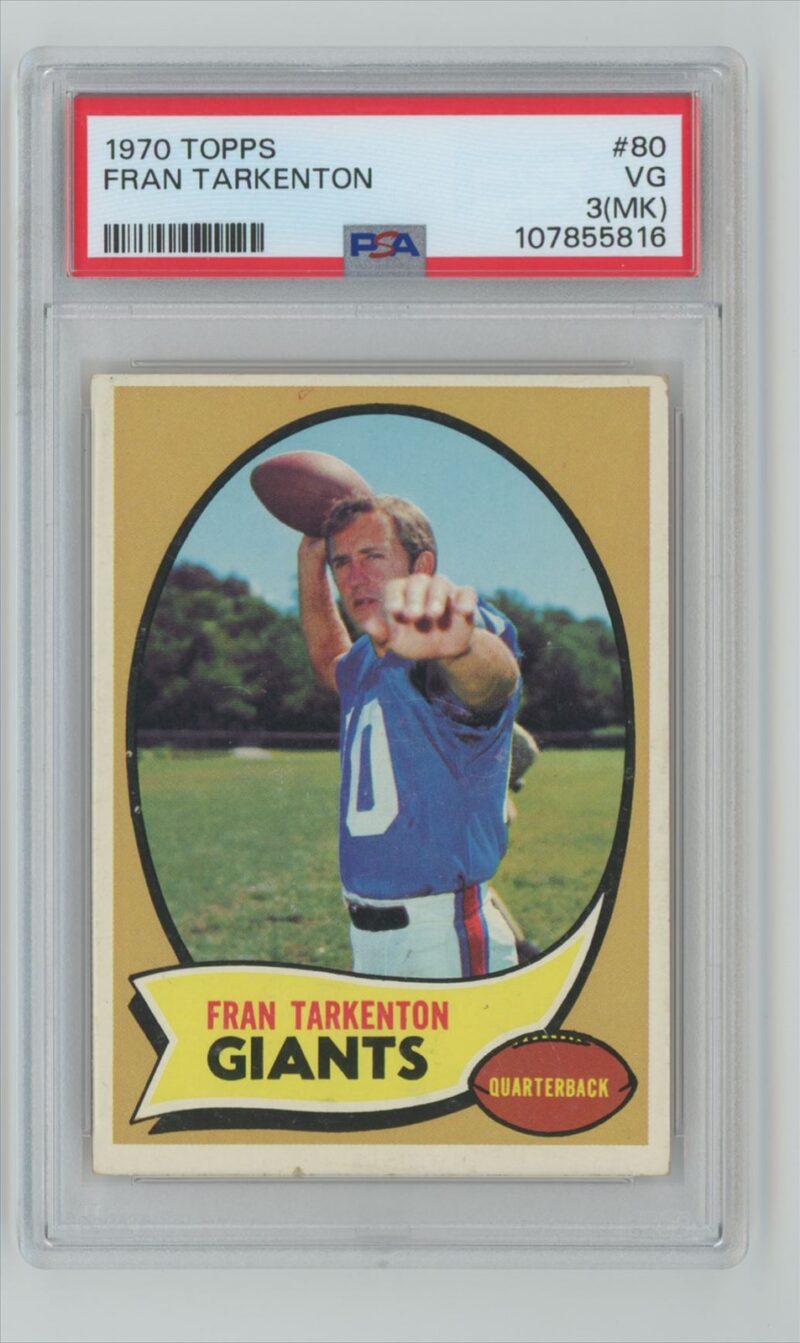 1970 TOPPS FRAN TARKENTON PSA 3 NEW YORK GIANTS 80 286685212605