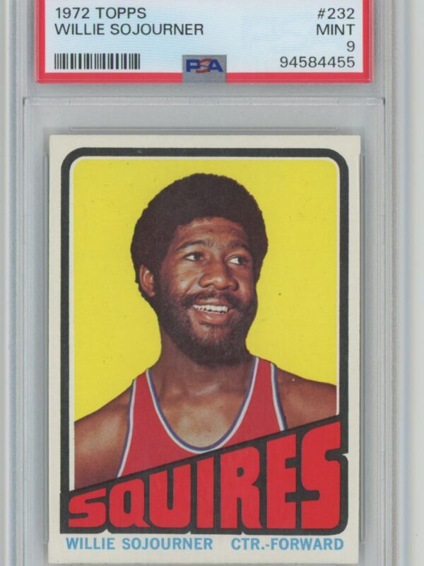 1972-73 TOPPS WILLIE SOJOURNER ROOKIE PSA 9 VIRGINIA SQUIRES #232