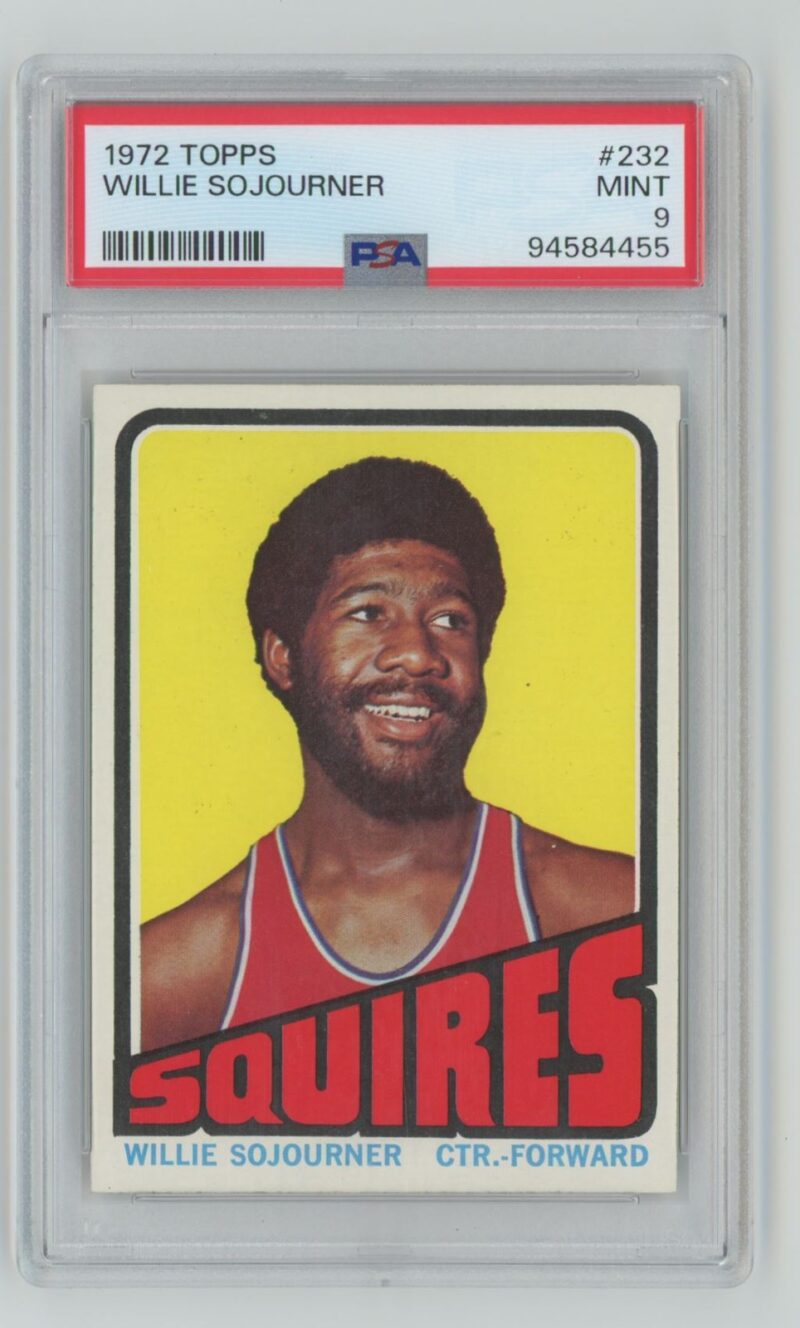 1972-73 TOPPS WILLIE SOJOURNER ROOKIE PSA 9 VIRGINIA SQUIRES #232