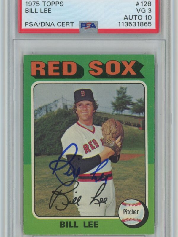 1975 TOPPS BILL LEE AUTO PSA 3 BOSTON RED SOX #128