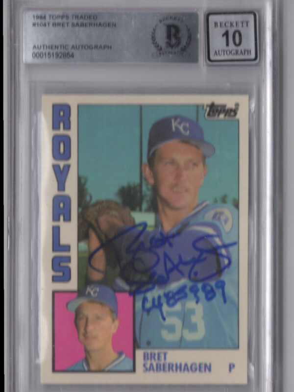1984 TOPPS 3-15 BRET SABERHAGEN AUTO BECKETT 10 ATLANTA BRAVES #104