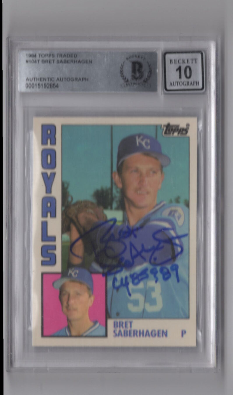 1984 TOPPS 3-15 BRET SABERHAGEN AUTO BECKETT 10 ATLANTA BRAVES #104