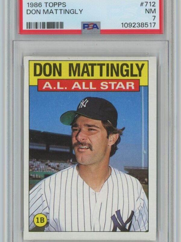 1986 TOPPS DON MATTINGLY PSA 7 NEW YORK YANKEES #712