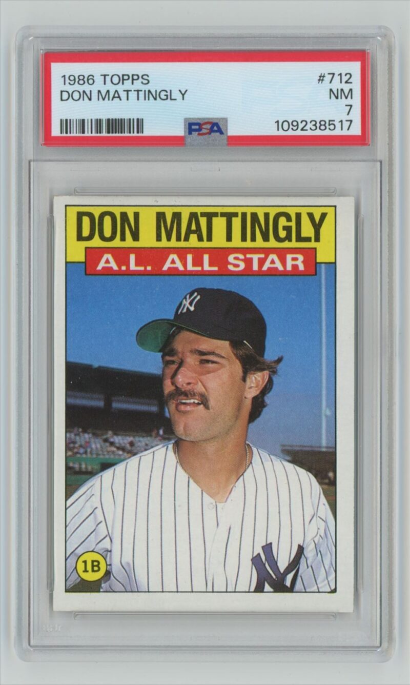 1986 TOPPS DON MATTINGLY PSA 7 NEW YORK YANKEES #712