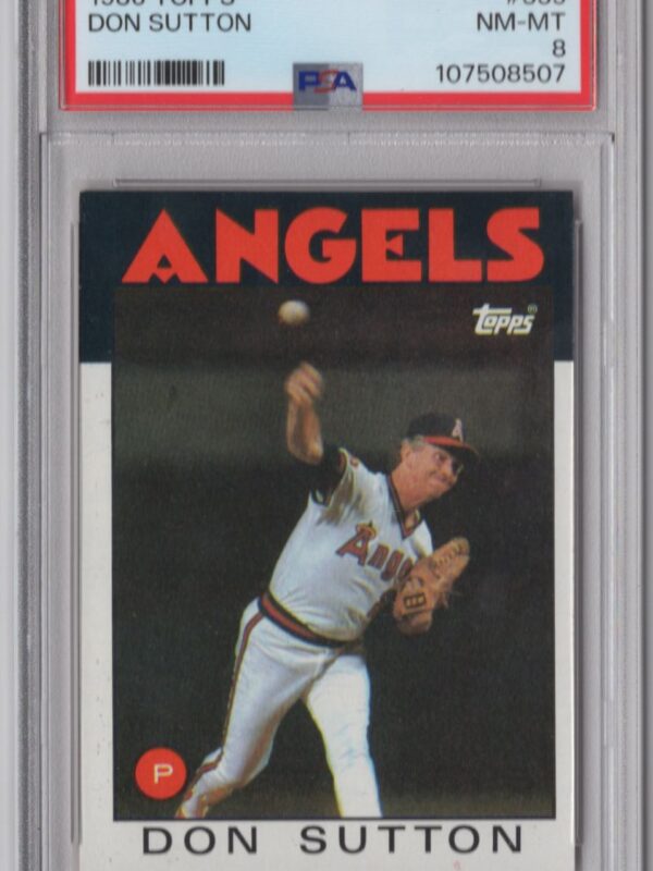 1986 TOPPS DON SUTTON PSA 8 CALIFORNIA ANGELS #335 POP 20