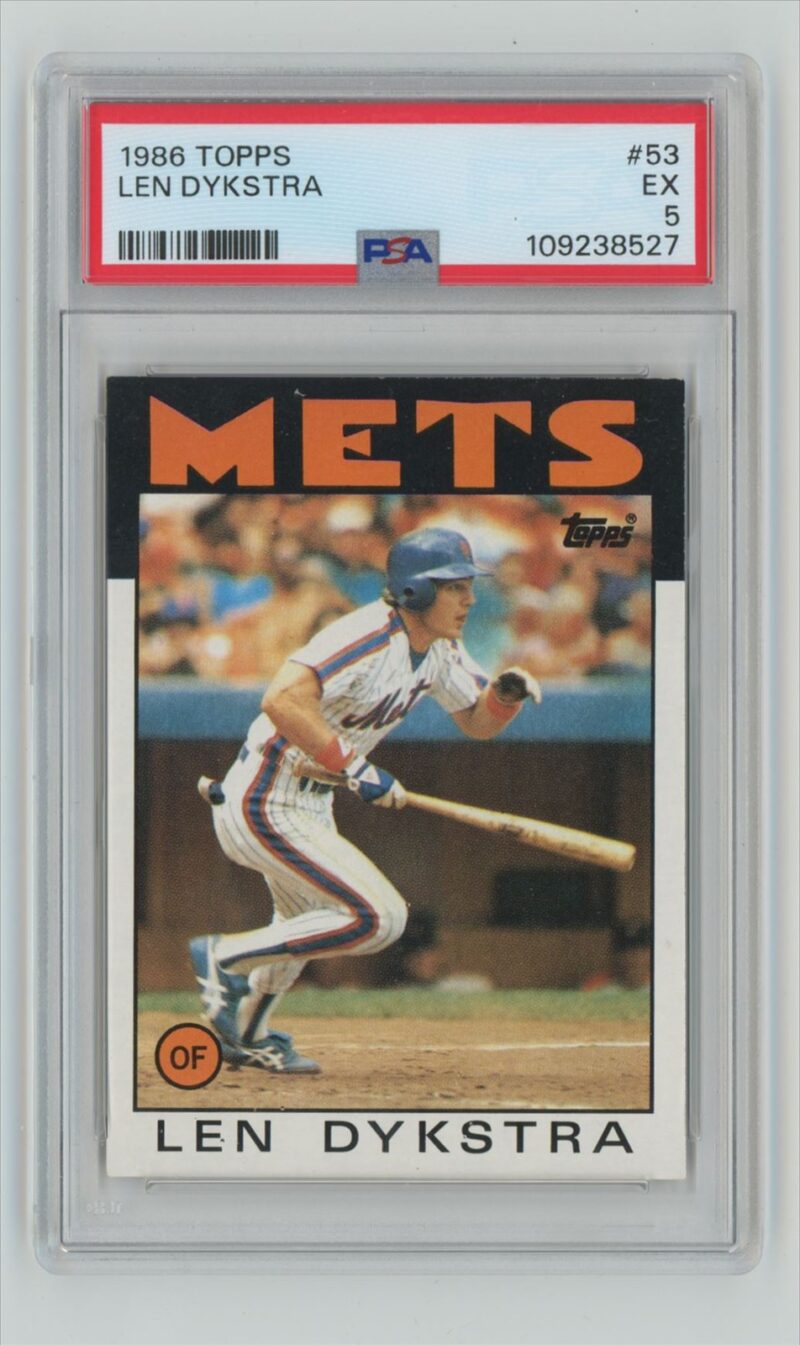 1986 TOPPS LEN DYKSTRA ROOKIE PSA 5 NEW YORK METS #53