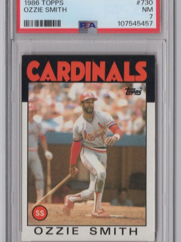 1986 TOPPS OZZIE SMITH PSA 7 ST. LOUIS CARDINALS #730 POP