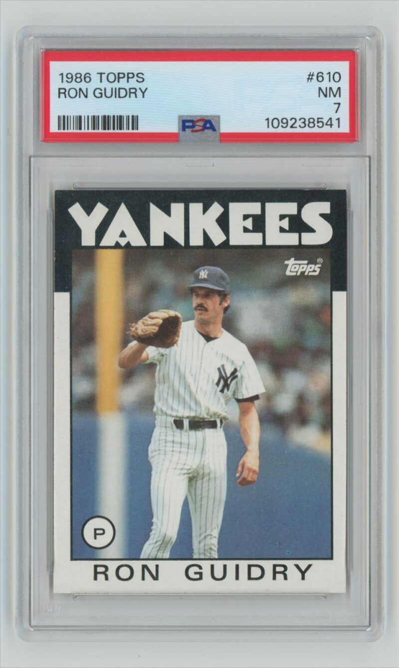 1986 TOPPS RON GUIDRY PSA 7 NEW YORK YANKEES #610