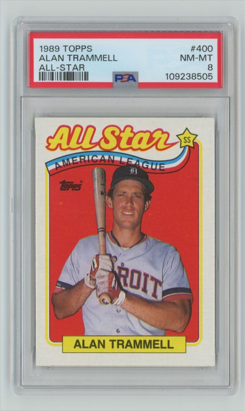 1989 TOPPS ALAN TRAMMELL PSA 8 DETROIT TIGERS #400 TOTAL POP 91