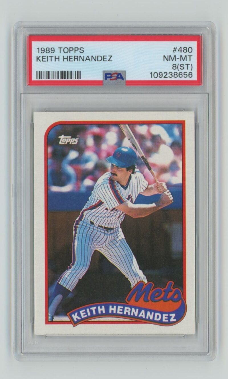 1989 TOPPS KEITH HERNANDEZ PSA 8 NEW YORK METS #480 PSA 8 POP 21