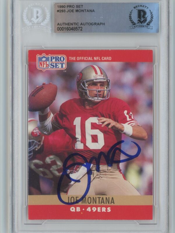 1990 PRO SET SUPER BOWL MVP COLLECTIBLES JOE MONTANA AUTO BECKETT SAN FRANCISCO