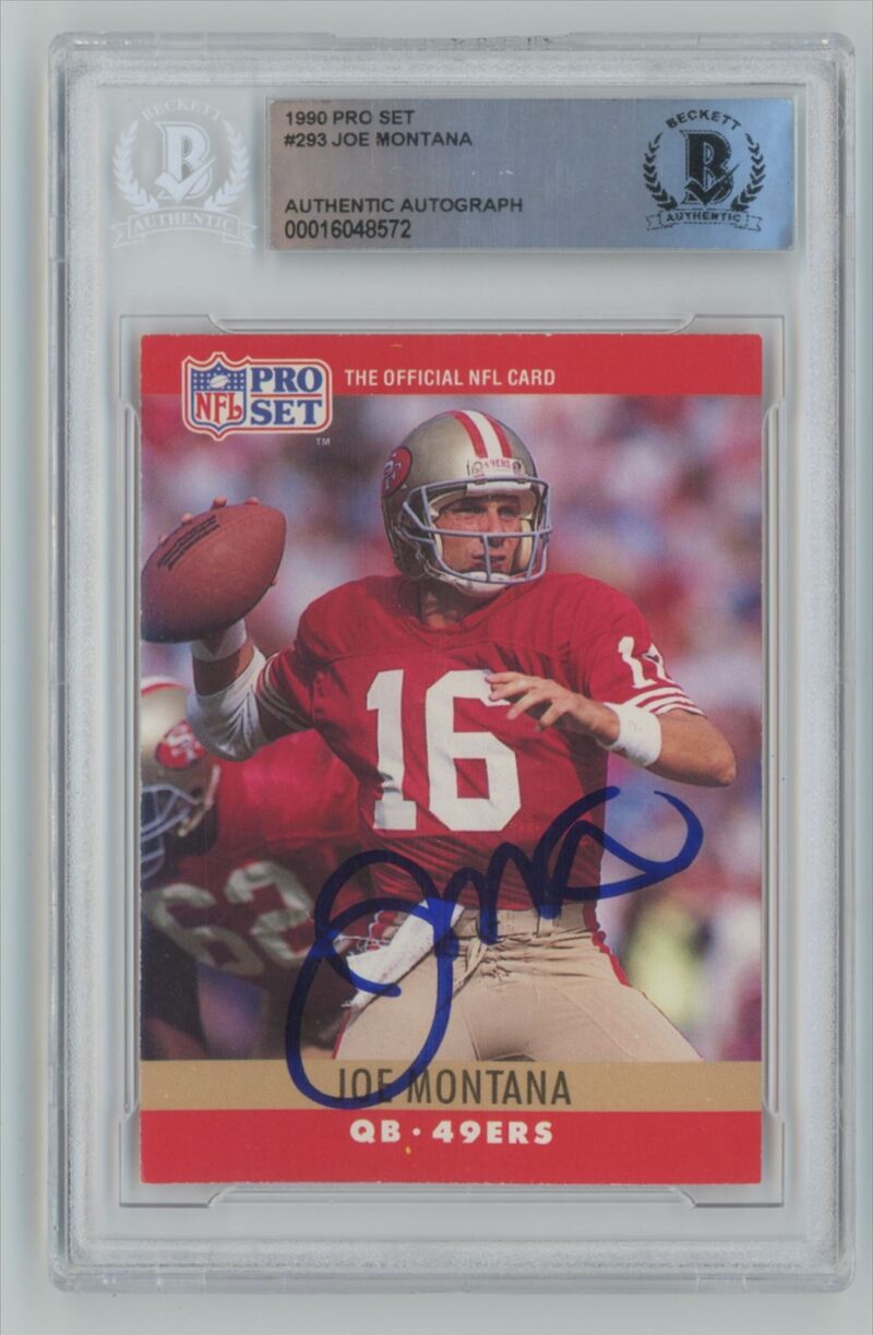 1990 PRO SET SUPER BOWL MVP COLLECTIBLES JOE MONTANA AUTO BECKETT SAN FRANCISCO