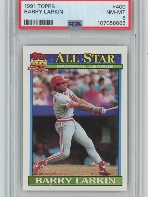 1991 TOPPS BARRY LARKIN PSA 8 CINCINNATI REDS 400 TOTAL POP 55 286740692395