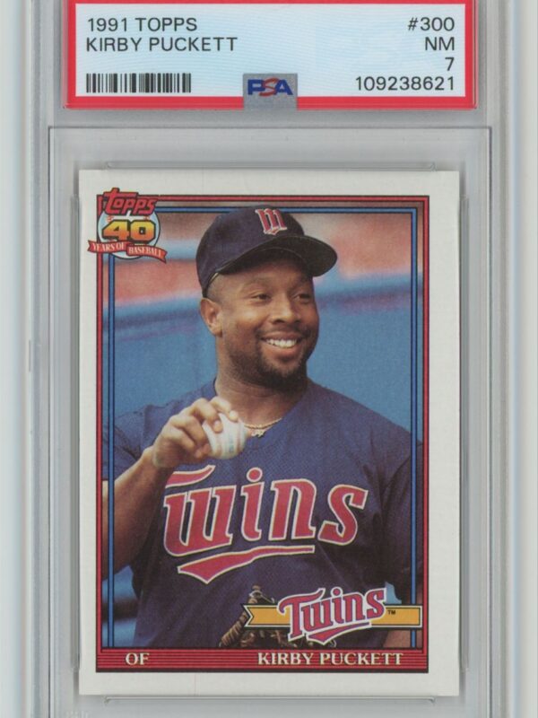 1991 TOPPS KIRBY PUCKETT PSA 7 MINNESOTA TWINS #300