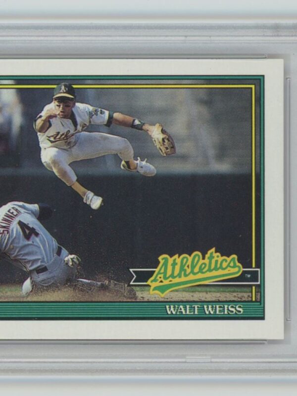 1991 TOPPS WALT WEISS PSA 9 OAKLAND ATHLETICS 455 POP 2 NONE HIGHER 286740692405
