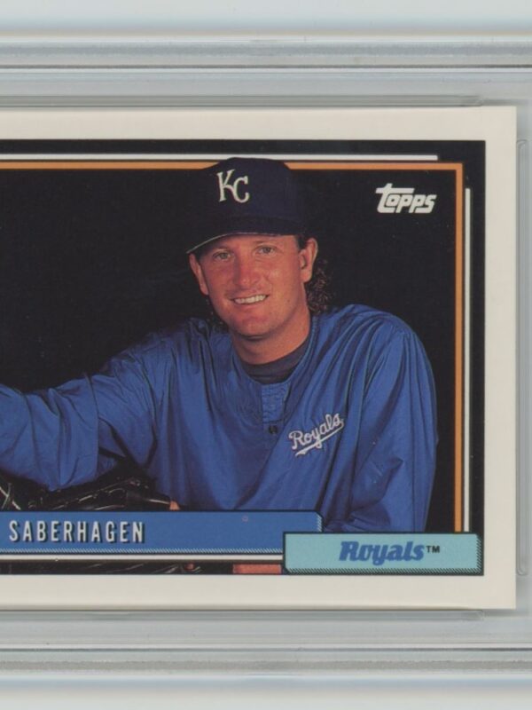 1992 TOPPS BRET SABERHAGEN PSA 8 KANSAS CITY ROYALS #75