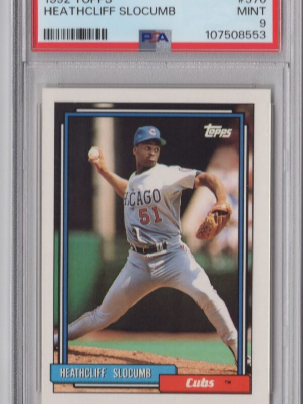 1992 TOPPS HEATHCLIFF SLOCUMB PSA 9 CHICAGO CUBS #576 POP 2 NONE HIGHER