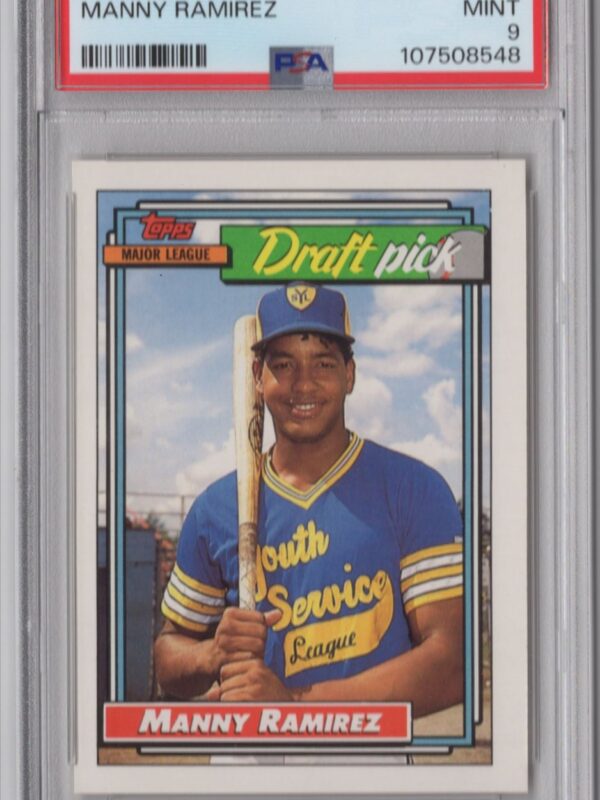 1992 TOPPS MANNY RAMIREZ ROOKIE PSA 9 CLEVELAND INDIANS #156