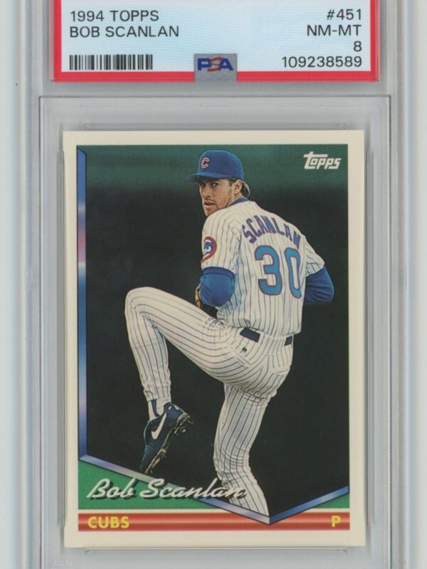 1994 TOPPS BOB SCANLAN PSA 8 CHICAGO CUBS #451