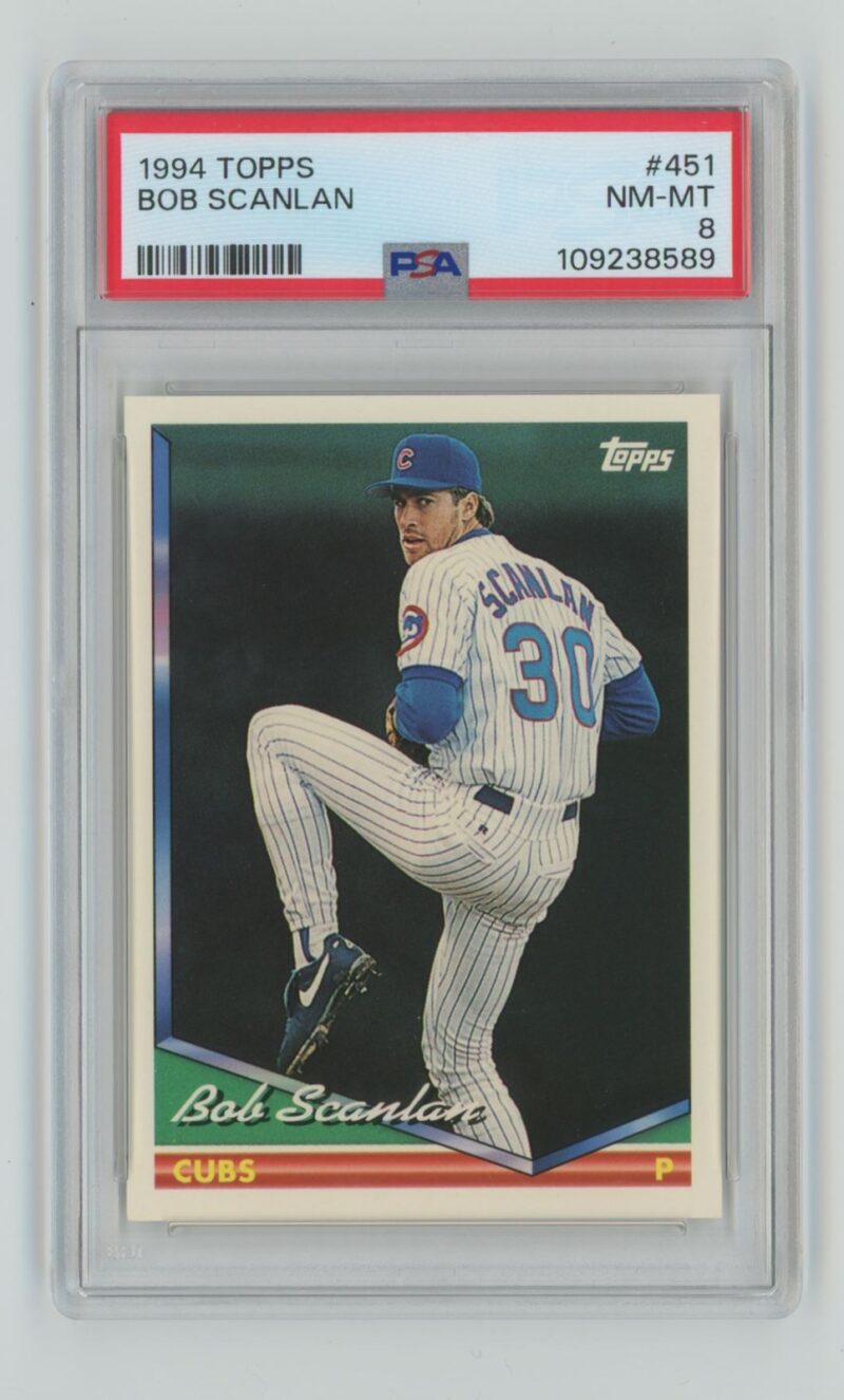 1994 TOPPS BOB SCANLAN PSA 8 CHICAGO CUBS #451