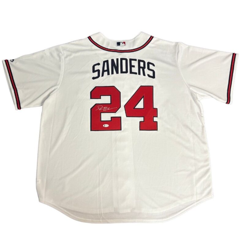 Deion Sanders Autographed Atlanta Braves Majestic MLB Jersey - Image 3