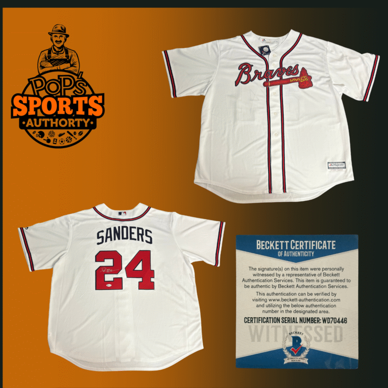 Deion Sanders Autographed Atlanta Braves Majestic MLB Jersey - Image 7