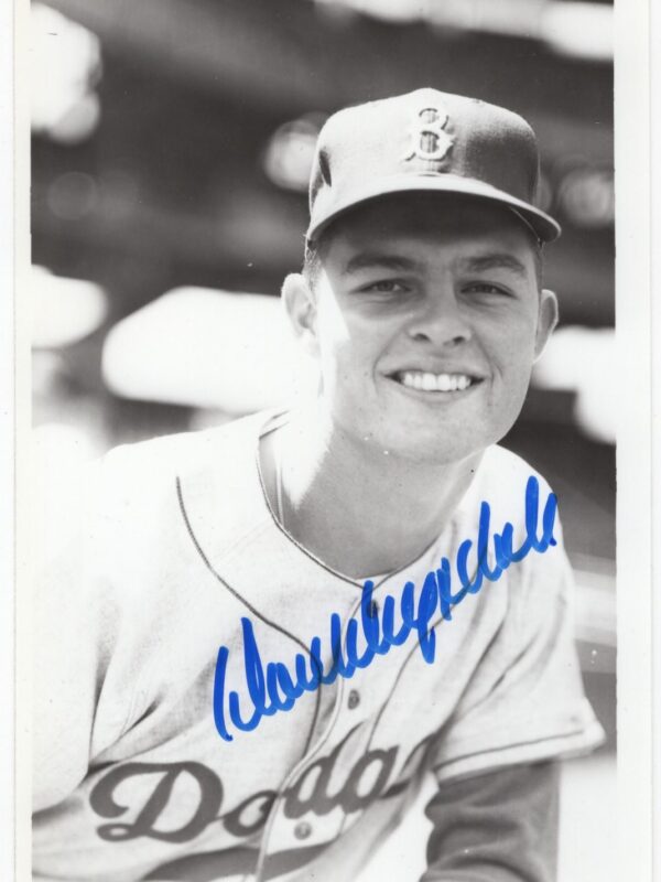 Don Drysdale Autographed 1956 Kodak Los Angeles Dodgers Photo