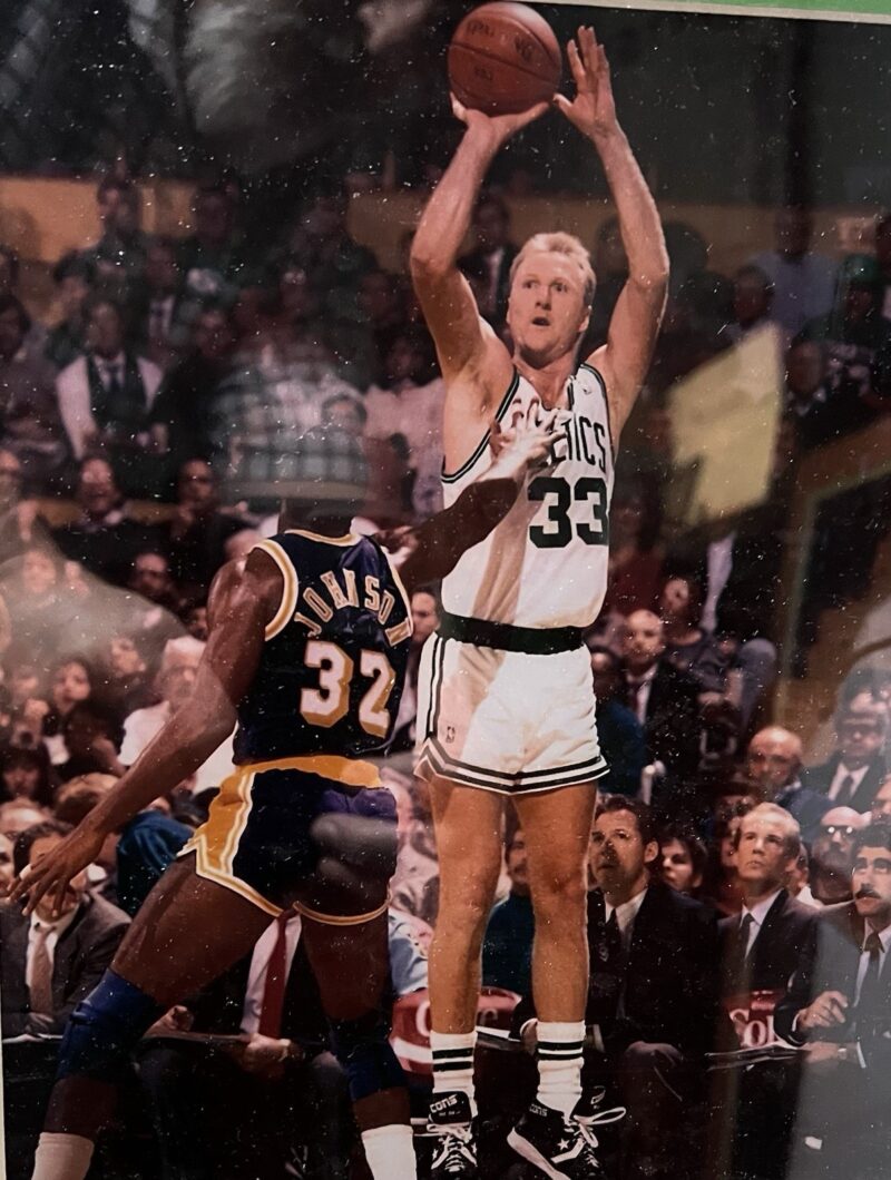 Larry Bird Autographed and Framed Boston Celtics Jersey - Image 5