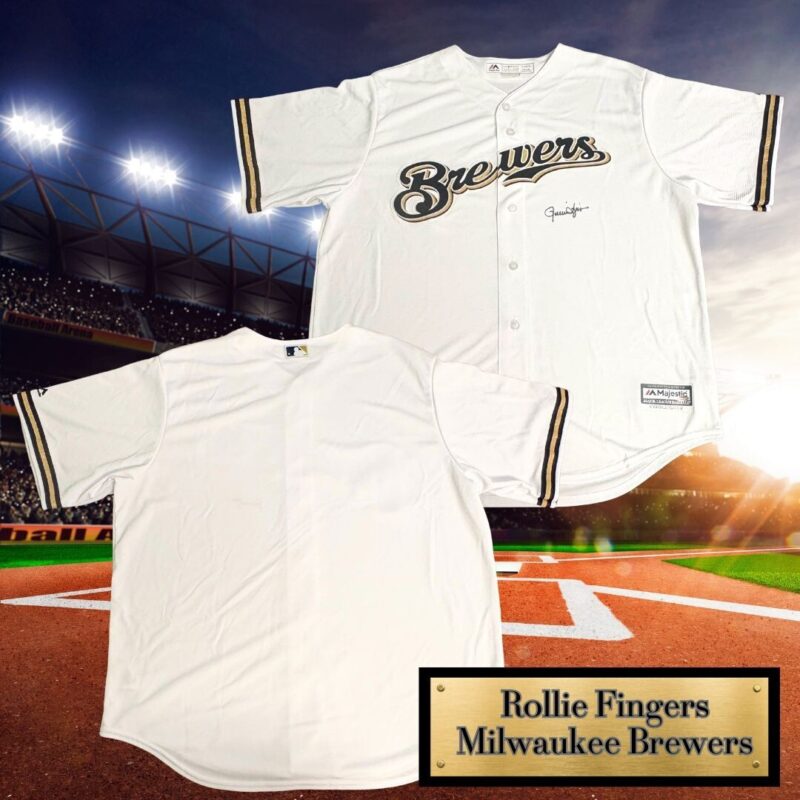 ROLLIE FINGERS AUTOGRAPHED Milwaukee Brewers Jersey