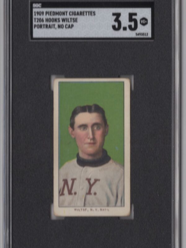 1909 PIEDMONT WHITE BORDER HOOKS WILTSE SGC 3.5 NEW YORK PORTRAIT, NO CAP