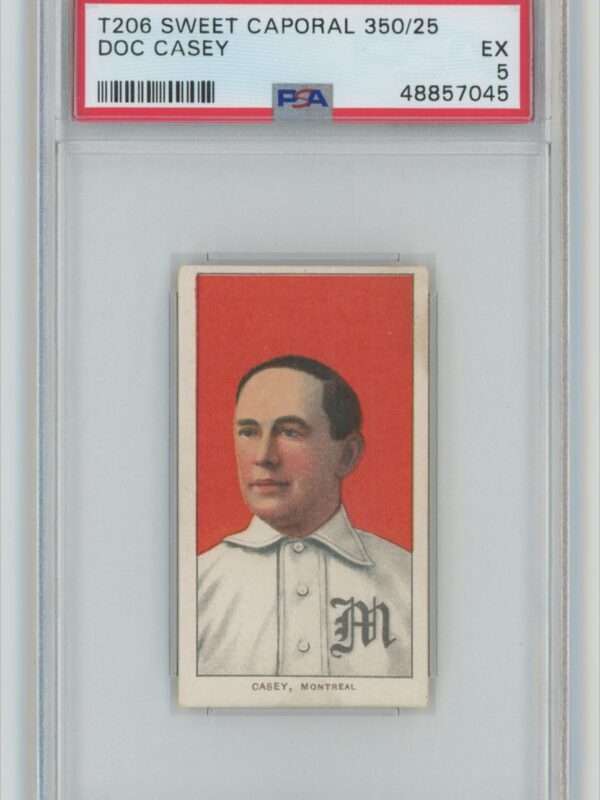 1909 SWEET CAPORAL WHITE BORDER DOC CASEY PSA 5 MONTREAL POP 2 ONLY 2 HIGHER