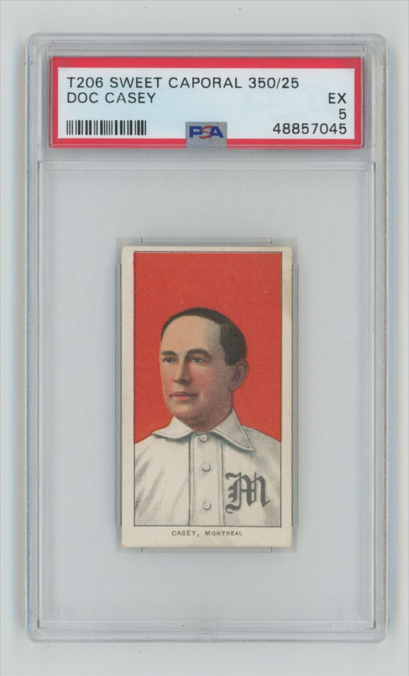 1909 SWEET CAPORAL WHITE BORDER DOC CASEY PSA 5 MONTREAL POP 2 ONLY 2 HIGHER