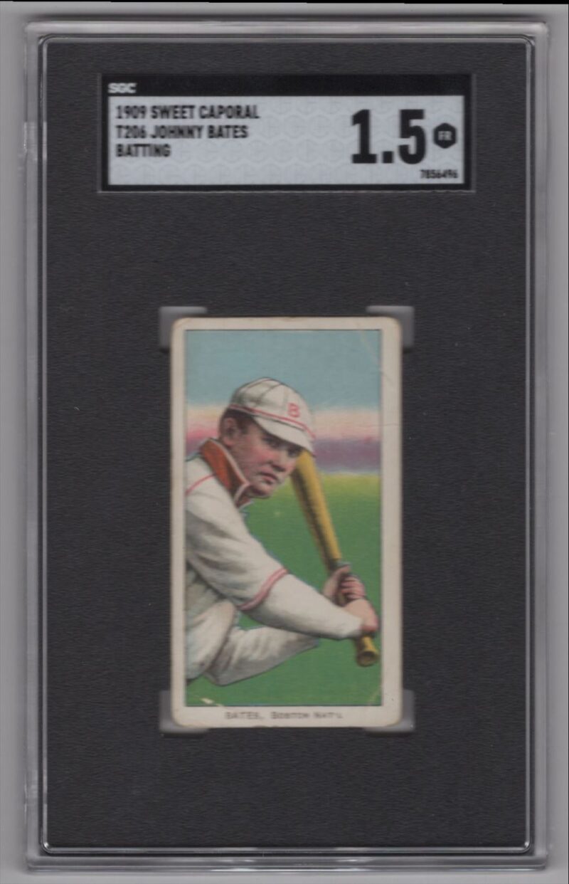 1909 SWEET CAPORAL WHITE BORDER JOHNNY BATES SGC 1.5 BOSTON BATTING